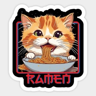 Neko Loves Ramen Sticker